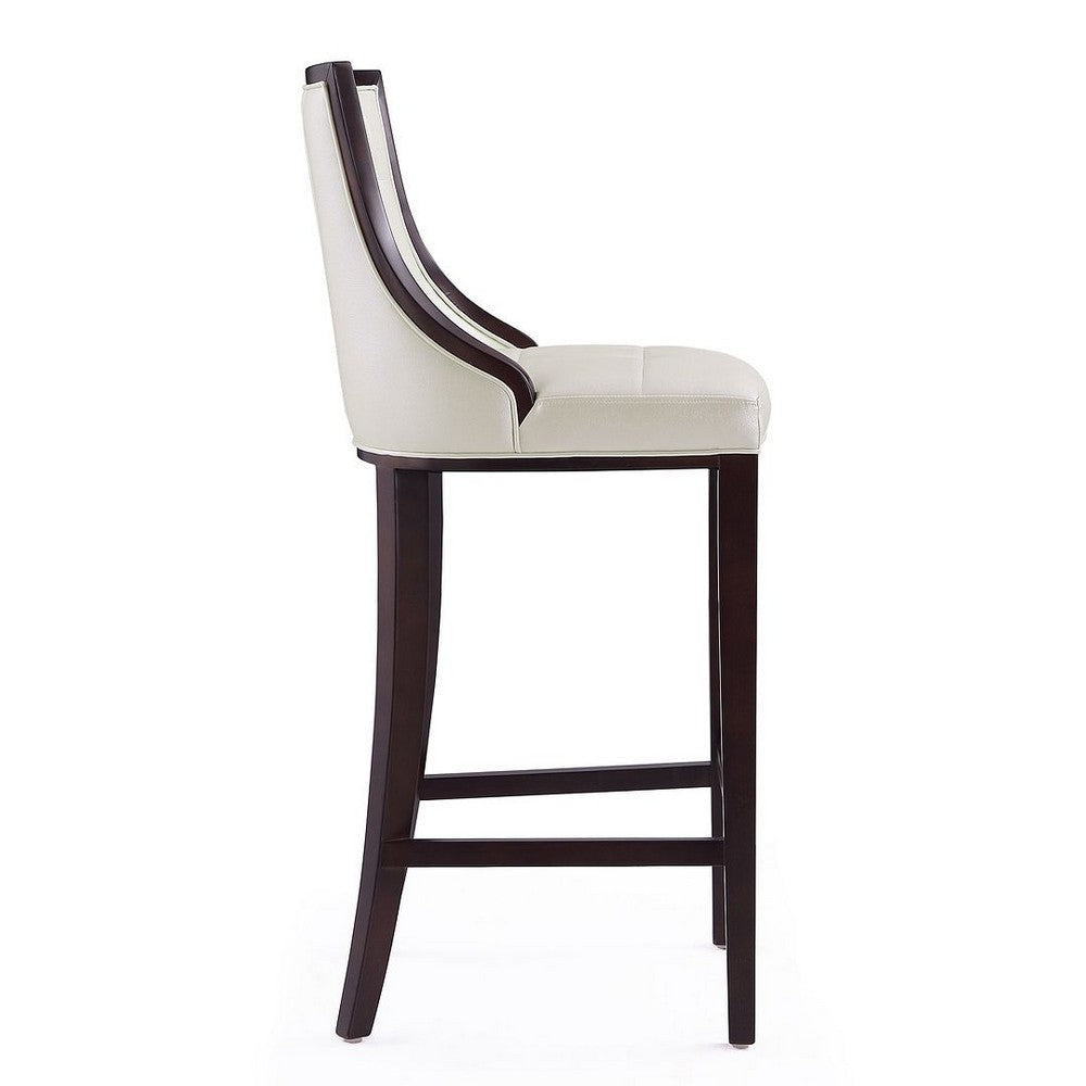 Fifth Avenue 45 in. Pearl White and Walnut Beech Wood Bar Stool (Set of 3) MHC-3-BS007-PW
