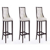 Fifth Avenue 45 in. Pearl White and Walnut Beech Wood Bar Stool (Set of 3)