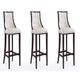 Fifth Avenue 45 in. Pearl White and Walnut Beech Wood Bar Stool (Set of 3)