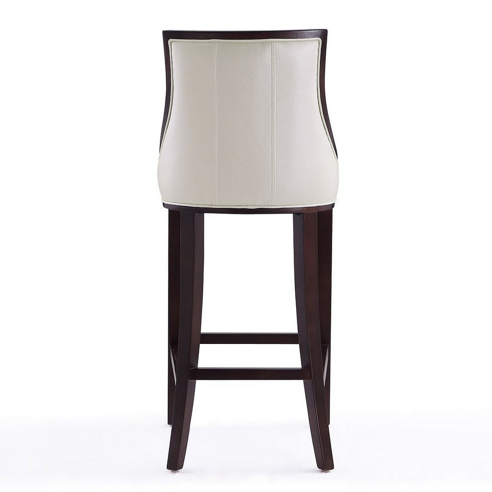 Fifth Avenue 45 in. Pearl White and Walnut Beech Wood Bar Stool (Set of 3) MHC-3-BS007-PW