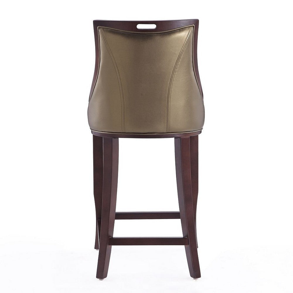 Emperor 41 in. Bronze and Walnut Beech Wood Bar Stool (Set of 3) MHC-3-BS008-BZ