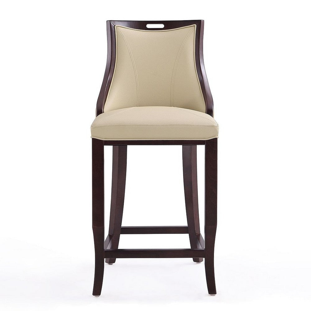 Emperor 41 in. Cream and Walnut Beech Wood Bar Stool (Set of 3) MHC-3-BS008-CR