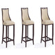 Emperor 41 in. Cream and Walnut Beech Wood Bar Stool (Set of 3)