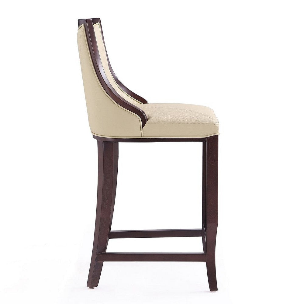 Emperor 41 in. Cream and Walnut Beech Wood Bar Stool (Set of 3) MHC-3-BS008-CR