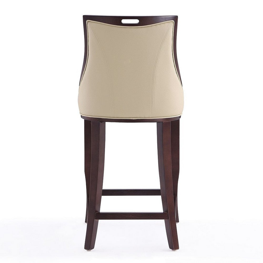 Emperor 41 in. Cream and Walnut Beech Wood Bar Stool (Set of 3) MHC-3-BS008-CR