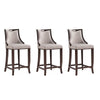 Emperor Faux Leather Barstool in Light Grey (Set of 3)