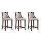 Emperor Faux Leather Barstool in Light Grey (Set of 3)