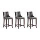 Emperor Faux Leather Barstool in Pebble Grey (Set of 3)