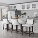 Emperor 41 in. Pearl White and Walnut Beech Wood Bar Stool (Set of 3)