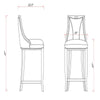 Emperor 41 in. Pearl White and Walnut Beech Wood Bar Stool (Set of 3) MHC-3-BS008-PW