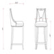 Emperor 41 in. Pearl White and Walnut Beech Wood Bar Stool (Set of 3) MHC-3-BS008-PW
