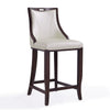 Emperor 41 in. Pearl White and Walnut Beech Wood Bar Stool (Set of 3) MHC-3-BS008-PW