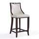 Emperor 41 in. Pearl White and Walnut Beech Wood Bar Stool (Set of 3) MHC-3-BS008-PW