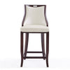 Emperor 41 in. Pearl White and Walnut Beech Wood Bar Stool (Set of 3) MHC-3-BS008-PW