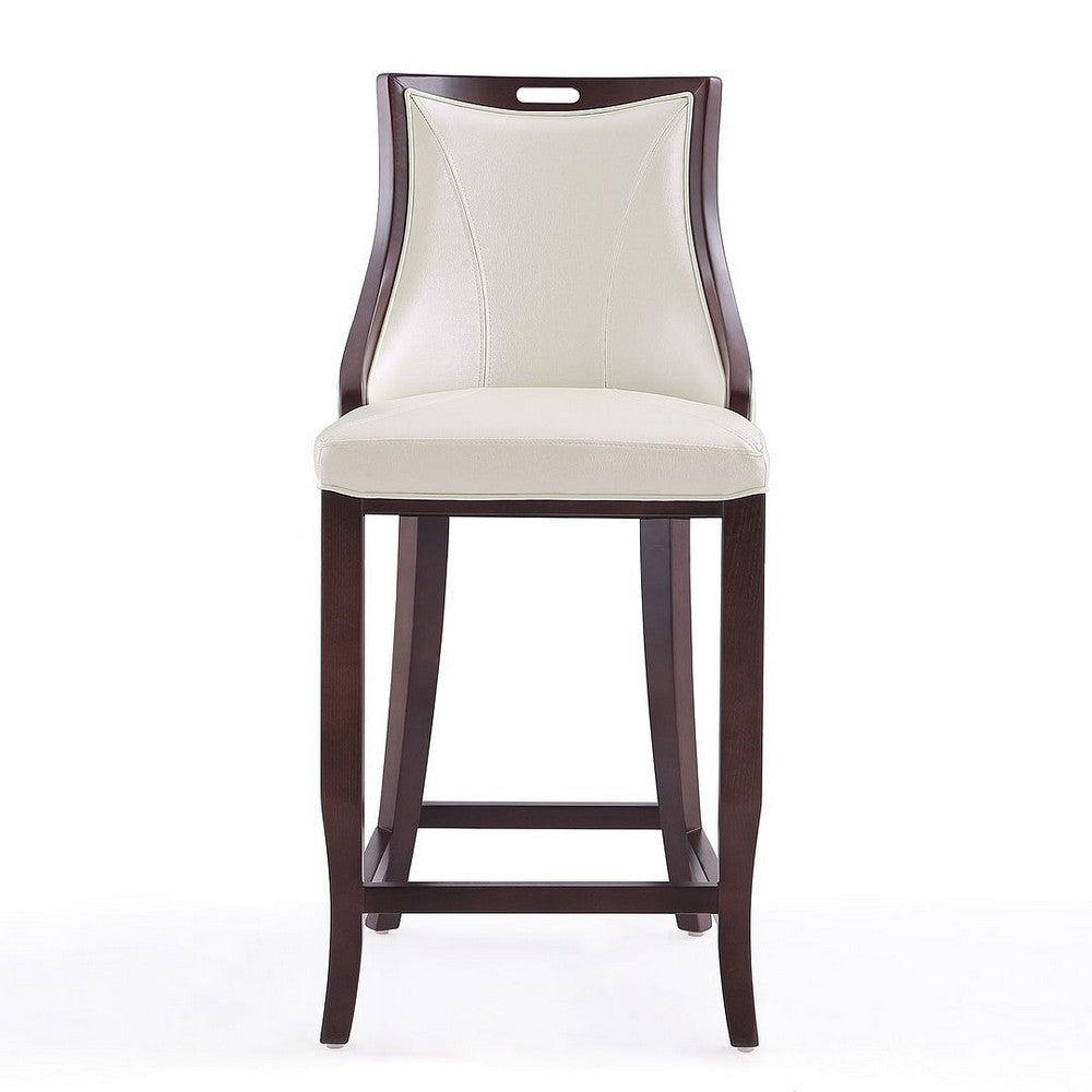 Emperor 41 in. Pearl White and Walnut Beech Wood Bar Stool (Set of 3) MHC-3-BS008-PW