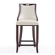 Emperor 41 in. Pearl White and Walnut Beech Wood Bar Stool (Set of 3) MHC-3-BS008-PW