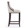 Emperor 41 in. Pearl White and Walnut Beech Wood Bar Stool (Set of 3) MHC-3-BS008-PW