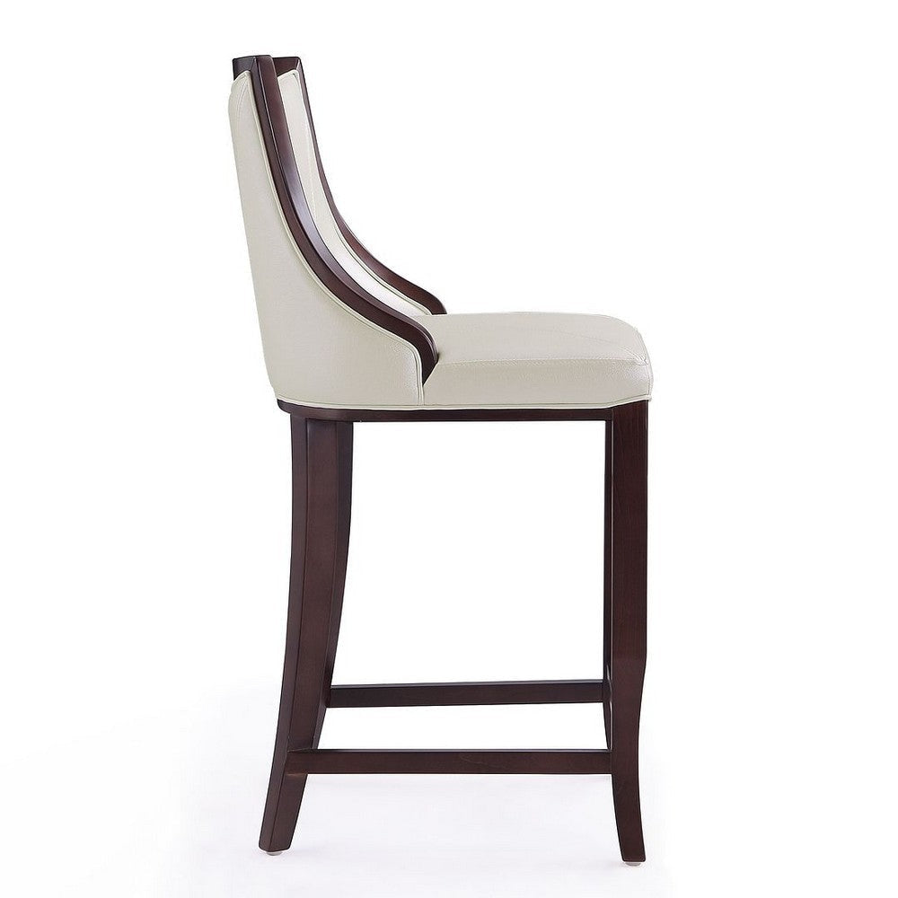 Emperor 41 in. Pearl White and Walnut Beech Wood Bar Stool (Set of 3) MHC-3-BS008-PW