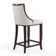 Emperor 41 in. Pearl White and Walnut Beech Wood Bar Stool (Set of 3) MHC-3-BS008-PW