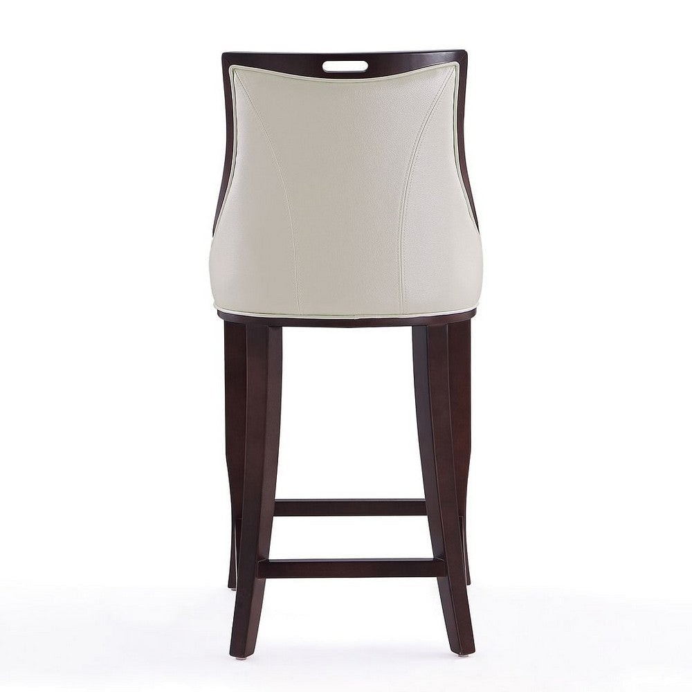Emperor 41 in. Pearl White and Walnut Beech Wood Bar Stool (Set of 3) MHC-3-BS008-PW
