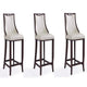 Emperor 41 in. Pearl White and Walnut Beech Wood Bar Stool (Set of 3)