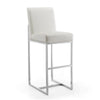Element 42.13 in. Pearl White and Polished Chrome Stainless Steel Bar Stool (Set of 3)