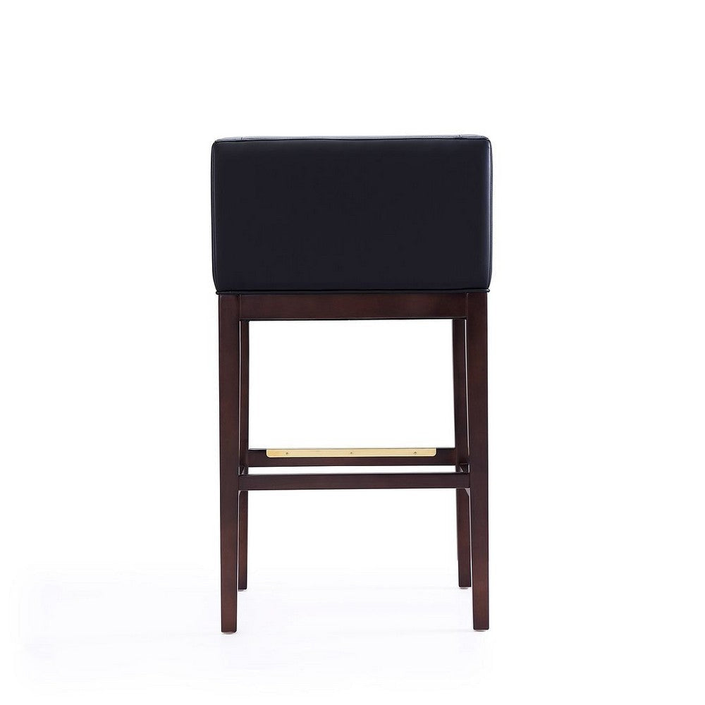 Kingsley 38 in. Black and Dark Walnut Beech Wood Barstool (Set of 3) MHC-3-BS012-BK