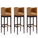 Kingsley 38 in. Camel and Dark Walnut Beech Wood Barstool (Set of 3)