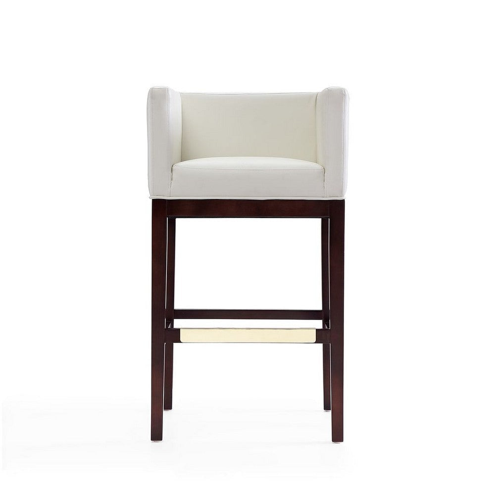 Kingsley 38 in. Ivory and Dark Walnut Beech Wood Barstool (Set of 3) MHC-3-BS012-IV