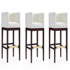 Kingsley 38 in. Ivory and Dark Walnut Beech Wood Barstool (Set of 3)
