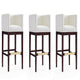 Kingsley 38 in. Ivory and Dark Walnut Beech Wood Barstool (Set of 3)