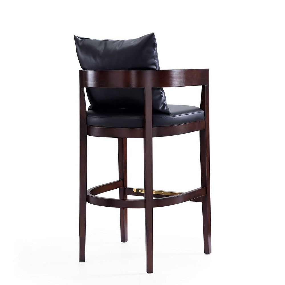 Ritz 38 in. Black and Dark Walnut Beech Wood Barstool (Set of 3) MHC-3-BS013-BK