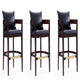 Ritz 38 in. Black and Dark Walnut Beech Wood Barstool (Set of 3)