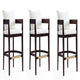 Ritz 38 in. Ivory and Dark Walnut Beech Wood Barstool (Set of 3)