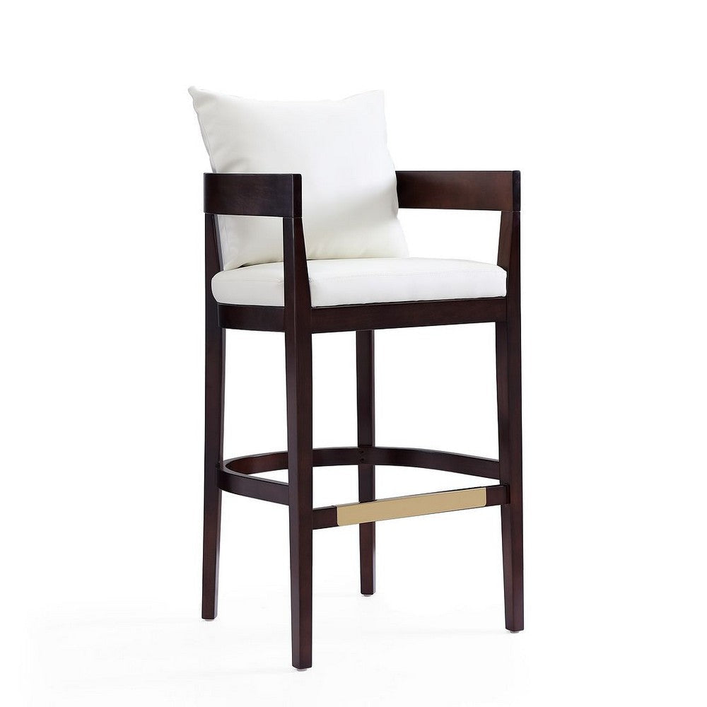 Ritz 38 in. Ivory and Dark Walnut Beech Wood Barstool (Set of 3) MHC-3-BS013-IV