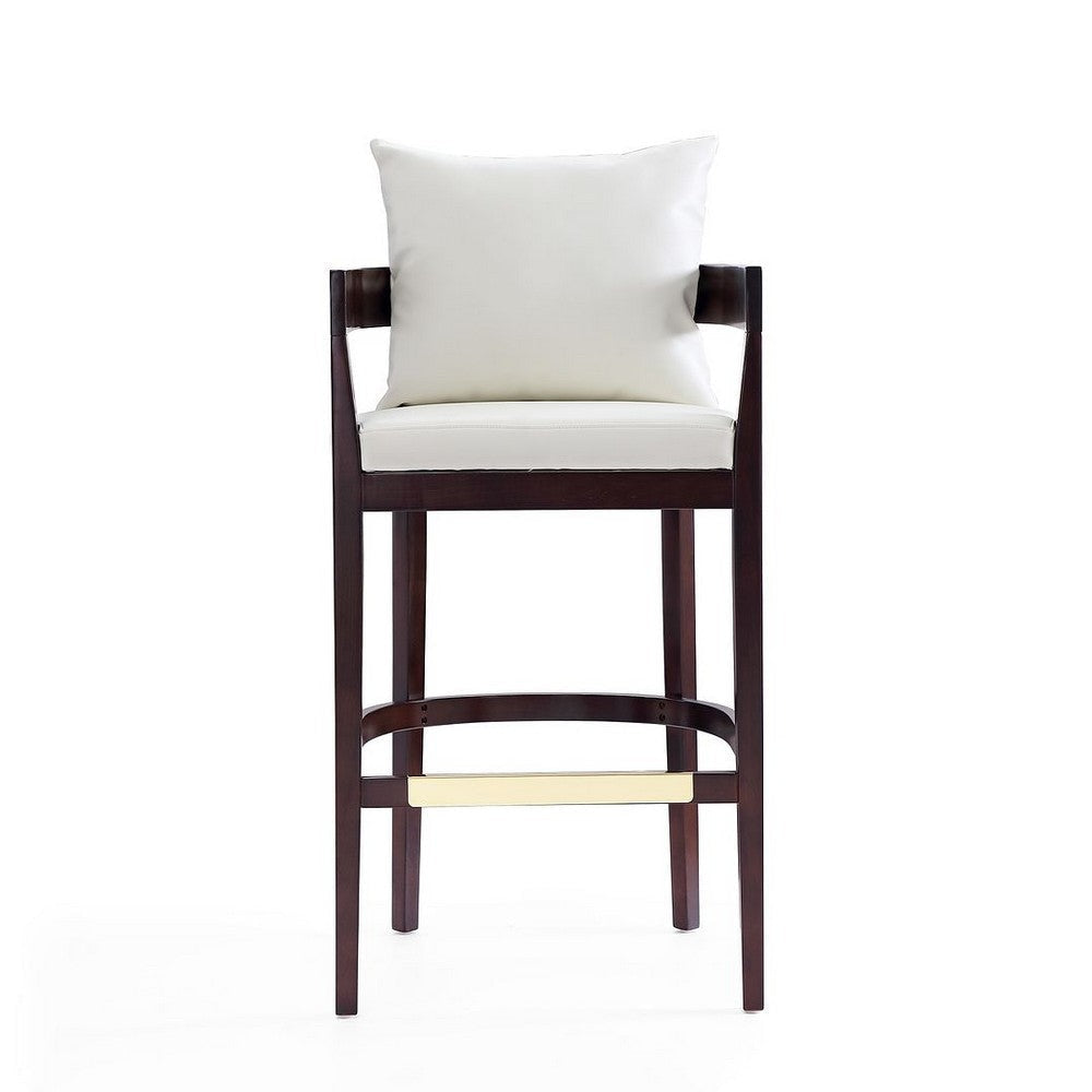 Ritz 38 in. Ivory and Dark Walnut Beech Wood Barstool (Set of 3) MHC-3-BS013-IV