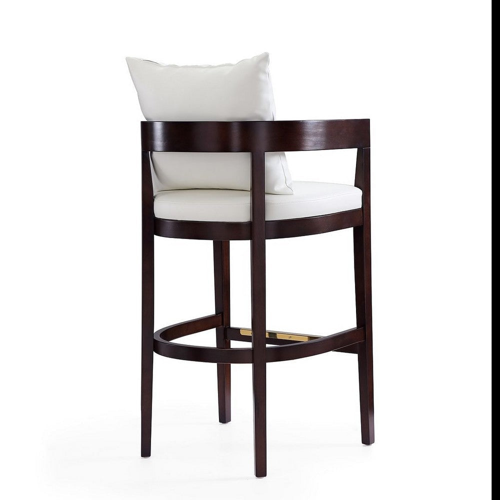 Ritz 38 in. Ivory and Dark Walnut Beech Wood Barstool (Set of 3) MHC-3-BS013-IV