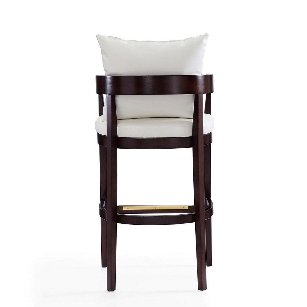 Ritz 38 in. Ivory and Dark Walnut Beech Wood Barstool (Set of 3) MHC-3-BS013-IV