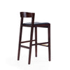 Klismos 40.75 in. Black and Dark Walnut Beech Wood Barstool (Set of 3) MHC-3-BS014-BK