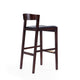 Klismos 40.75 in. Black and Dark Walnut Beech Wood Barstool (Set of 3) MHC-3-BS014-BK