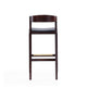 Klismos 40.75 in. Black and Dark Walnut Beech Wood Barstool (Set of 3) MHC-3-BS014-BK