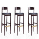 Klismos 40.75 in. Black and Dark Walnut Beech Wood Barstool (Set of 3)