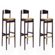 Klismos 40.75 in. Camel and Dark Walnut Beech Wood Barstool (Set of 3)