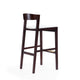 Klismos 40.75 in. Ivory and Dark Walnut Beech Wood Barstool (Set of 3) MHC-3-BS014-IV