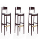 Klismos 40.75 in. Ivory and Dark Walnut Beech Wood Barstool (Set of 3)