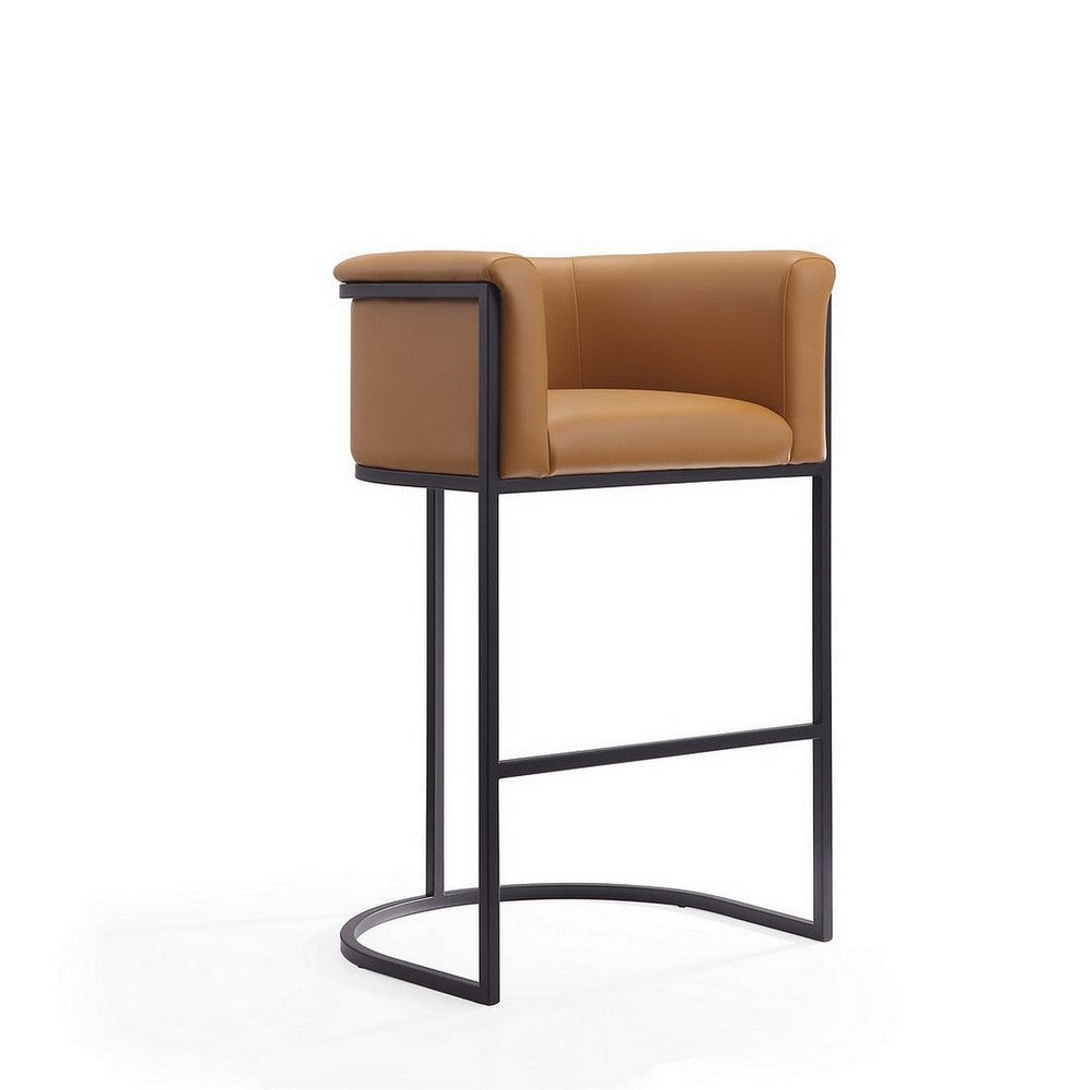 Cosmopolitan 37.8 in. Camel and Black Metal Barstool (Set of 3) MHC-3-BS015-CL