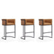 Cosmopolitan 37.8 in. Camel and Black Metal Barstool (Set of 3)