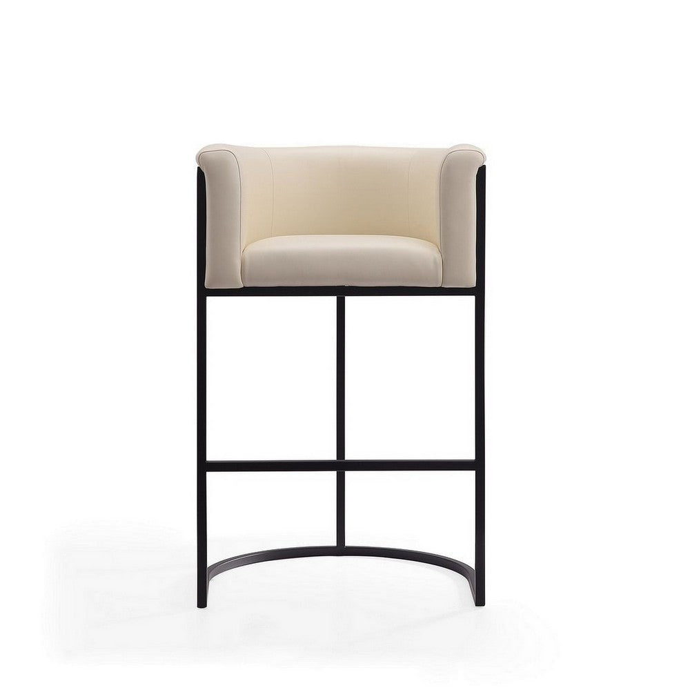 Cosmopolitan 37.8 in. Cream and Black Metal Barstool (Set of 3) MHC-3-BS015-CR
