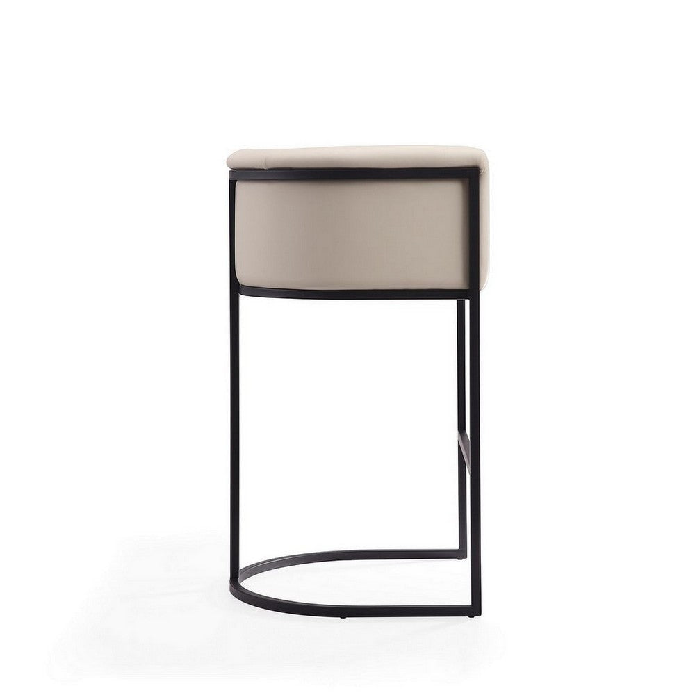Cosmopolitan 37.8 in. Cream and Black Metal Barstool (Set of 3) MHC-3-BS015-CR