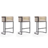 Cosmopolitan 37.8 in. Cream and Black Metal Barstool (Set of 3)